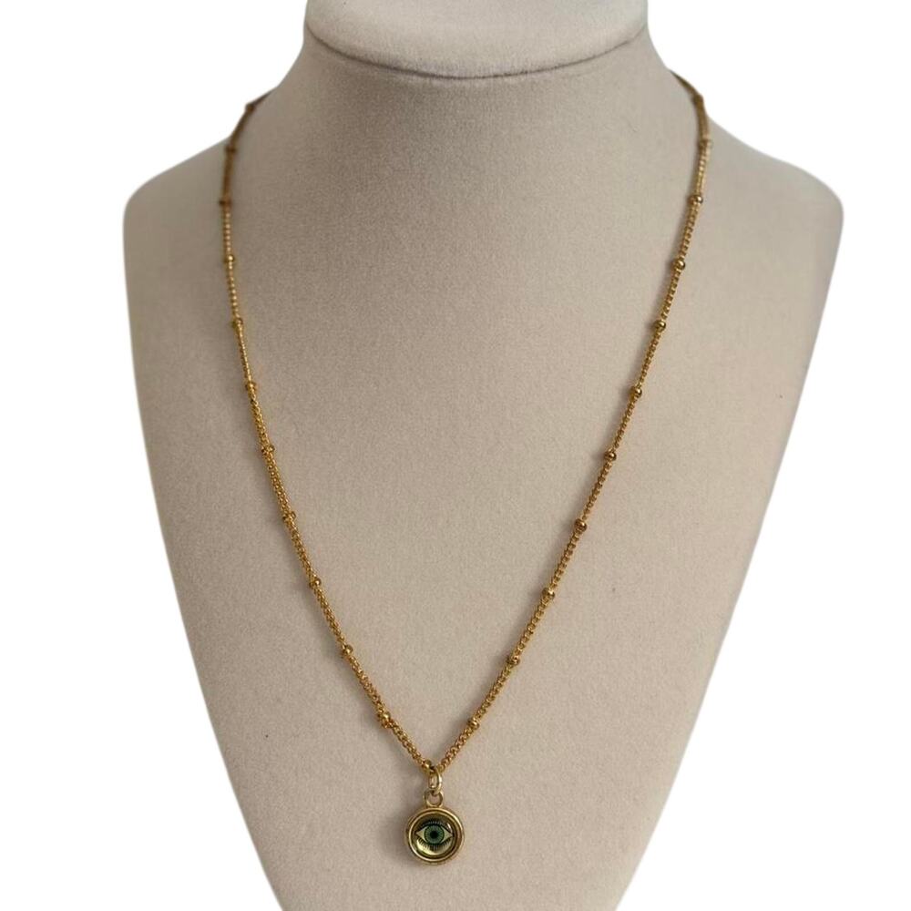Gold Evil Eye Pendant Necklace Women Stainless Steel Dainty Chain Jewelry - Picture 4 of 5